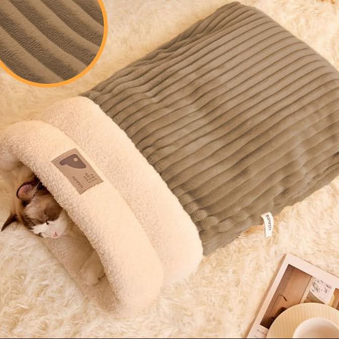 Sac de couchage pour animaux – peluche douce, semi-fermé