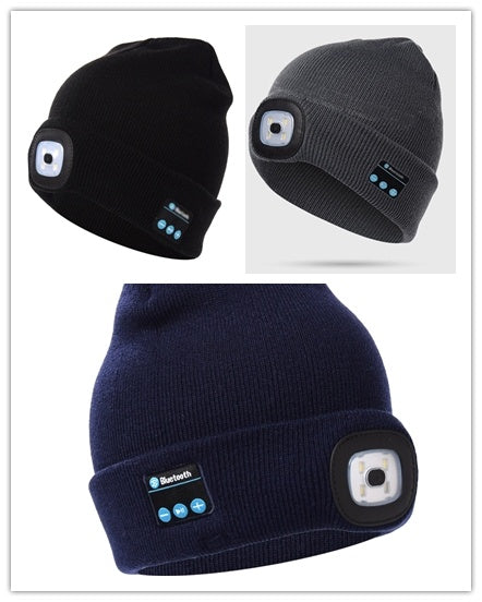 Bonnet  avec Bluetooth Intégré et éclairage LED frontal