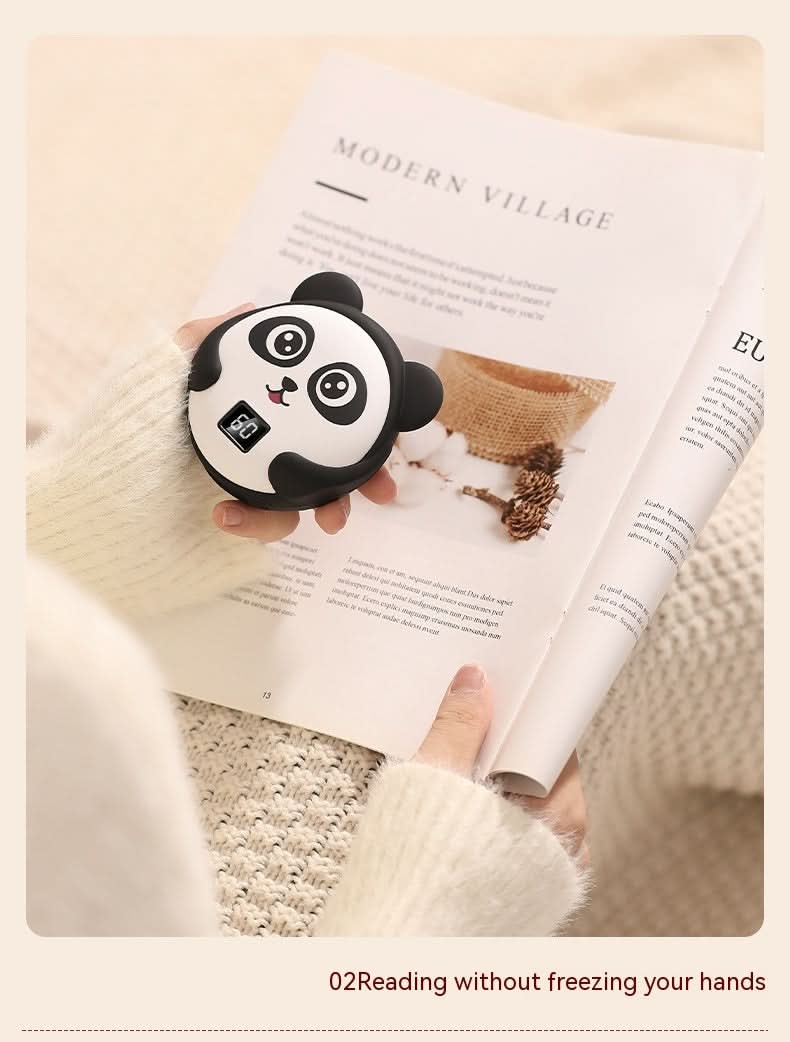 Mini chauffe-mains Panda rechargeable – affichage digita