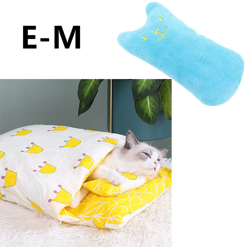 Maison de toilette hivernale pour chat – fermée, chaude, démontable et lavable, coussin intégré