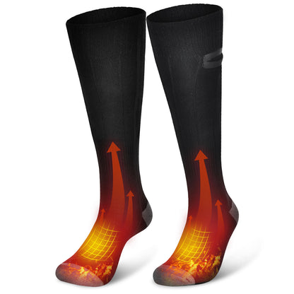Adjustable temperature long electric heating socks