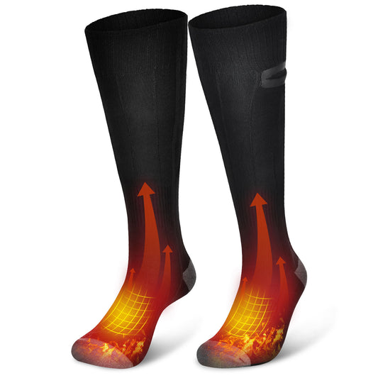 Adjustable temperature long electric heating socks