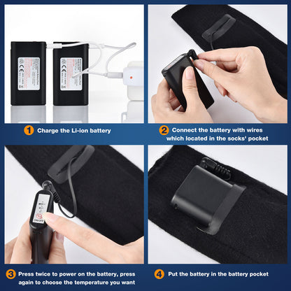 Adjustable temperature long electric heating socks