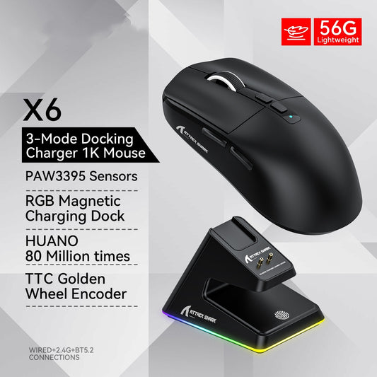 X6 Lightweight PAW3395 – Souris Gaming Haute Performance
