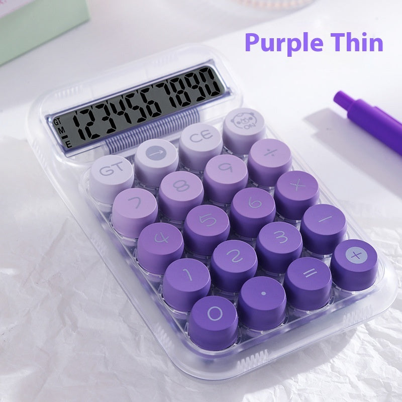 Clavier mécanique rond – dégradé de couleurs, calculatrice intégrée
