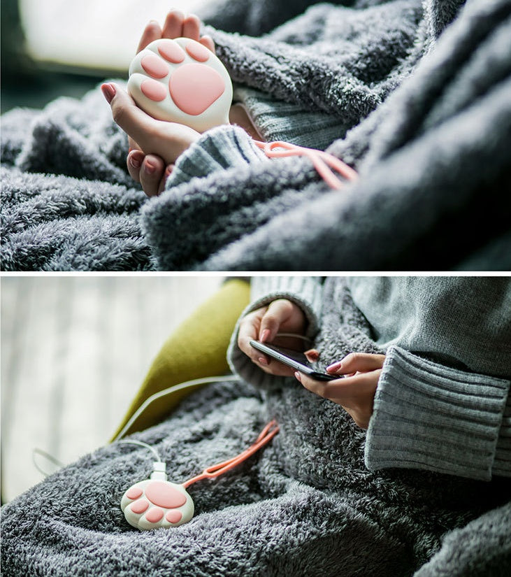 Chauffe-mains USB en forme de griffe de chat – design créatif, chaleur rapide, lumière LED, 3 niveaux