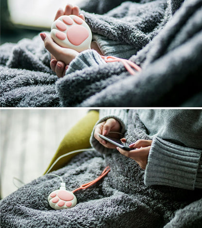 Chauffe-mains USB en forme de griffe de chat – design créatif, chaleur rapide, lumière LED, 3 niveaux