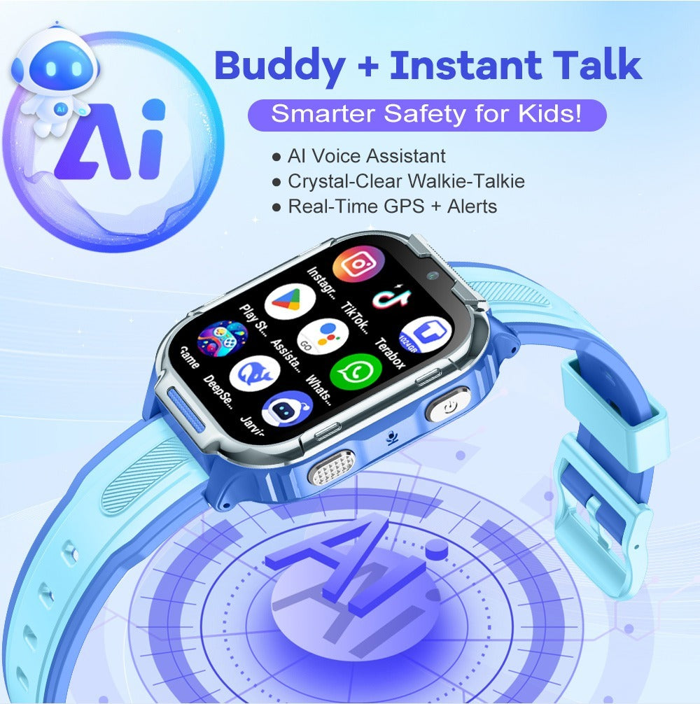 4G Kids Smart Watch With GPS Tracker, Video Call, SOS Safety Alert, WiFi Positioning, Camera, Sleep Monitor Pedometer Smartwatch For Boys And Girls