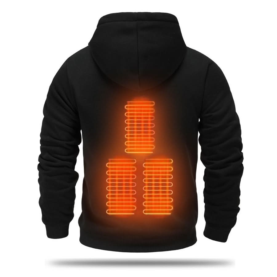 Sweat à capuche chauffant homme – USB, intérieur brossé, chaleur douce