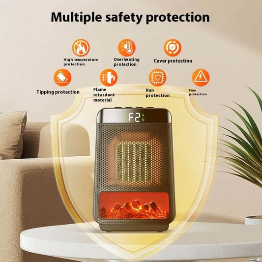 Chauffage soufflant à flamme 3D – 1500W, rapide, écoénergétique, pour salle de bain et maison