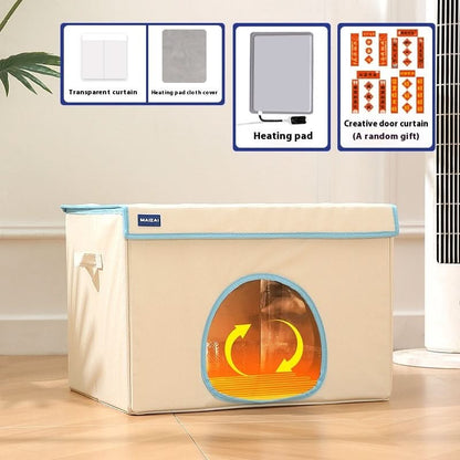 Lid chauffant pour chat hiver – lit pour animaux chaud, amovible et lavable