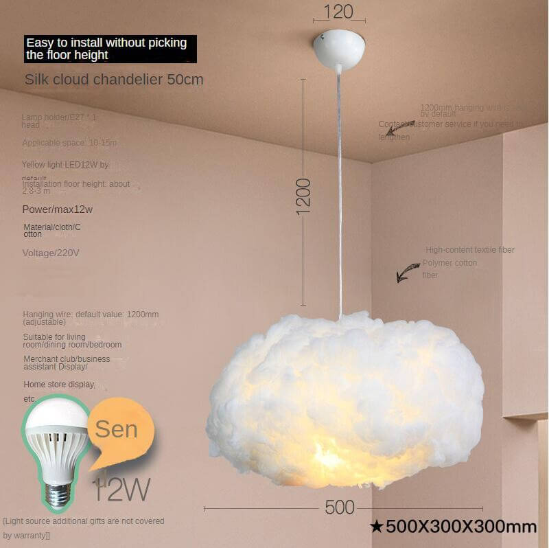 Lustre créatif en forme de nuage
