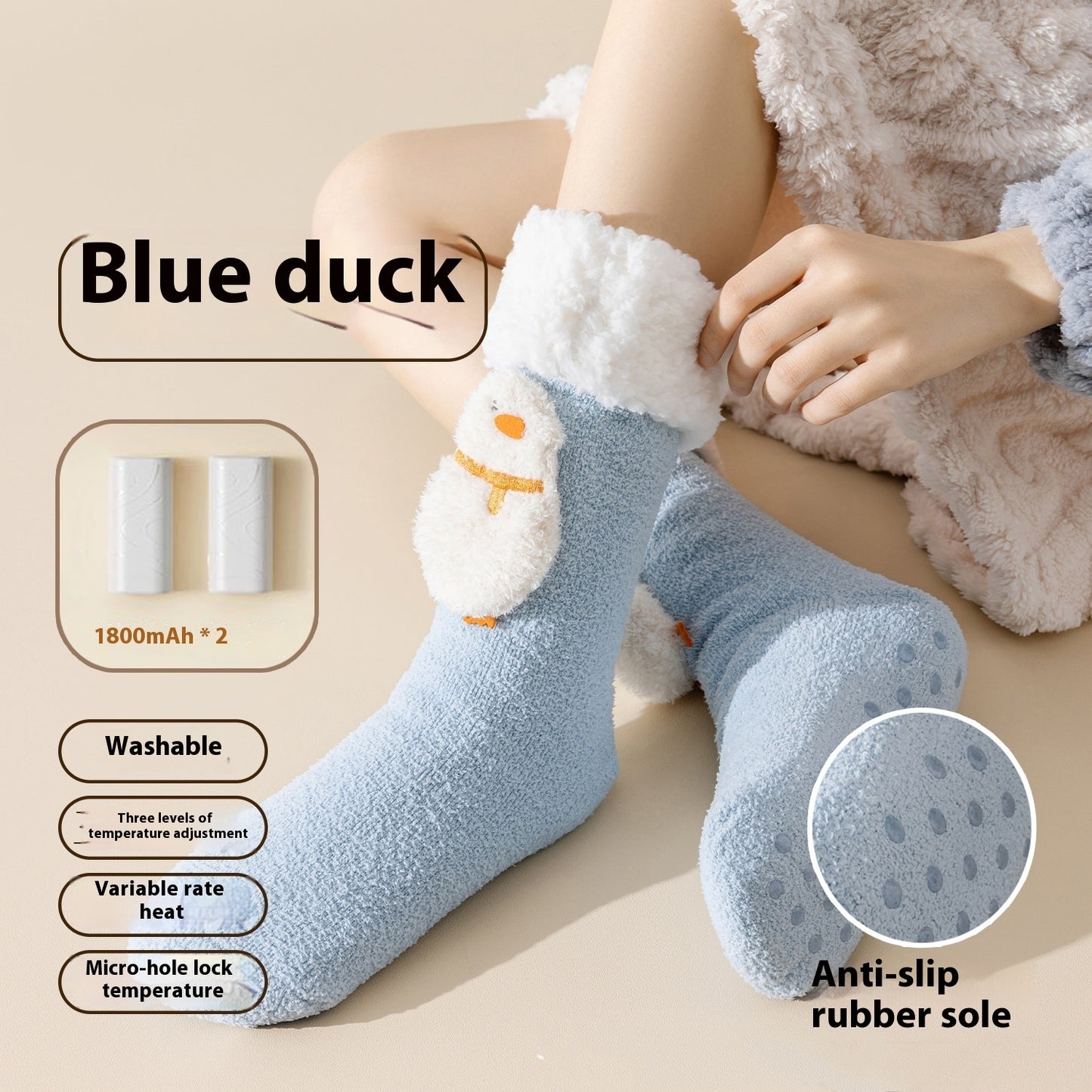 Chaussettes chauffantes électriques pour l'hiver, résistantes au froid et au chaud