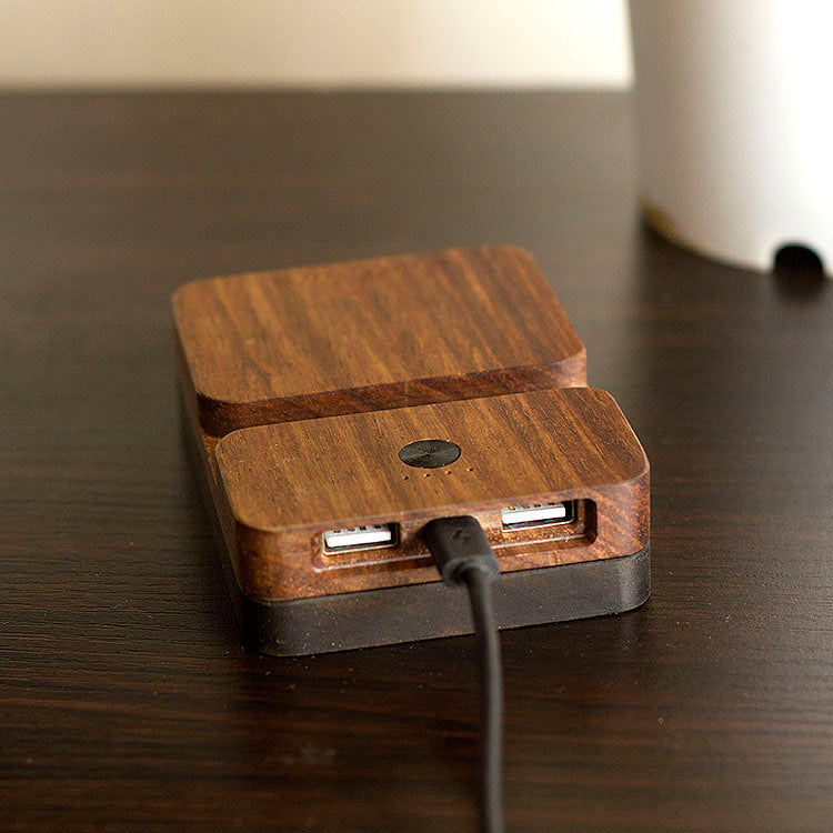 Solid Wood Gift Mobile Phone Tablet Holder 10000mAh Power Bank