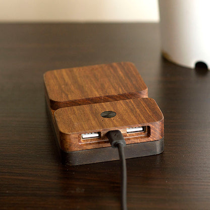 Solid Wood Gift Mobile Phone Tablet Holder 10000mAh Power Bank