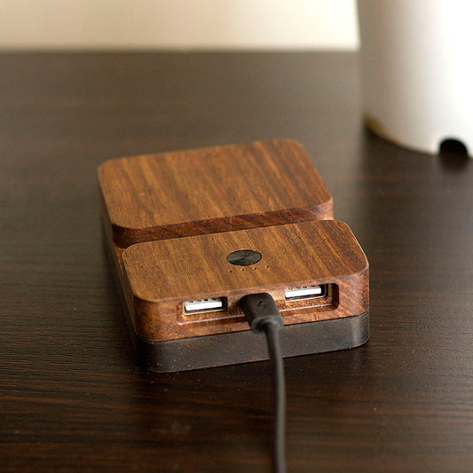 Solid Wood Gift Mobile Phone Tablet Holder 10000mAh Power Bank