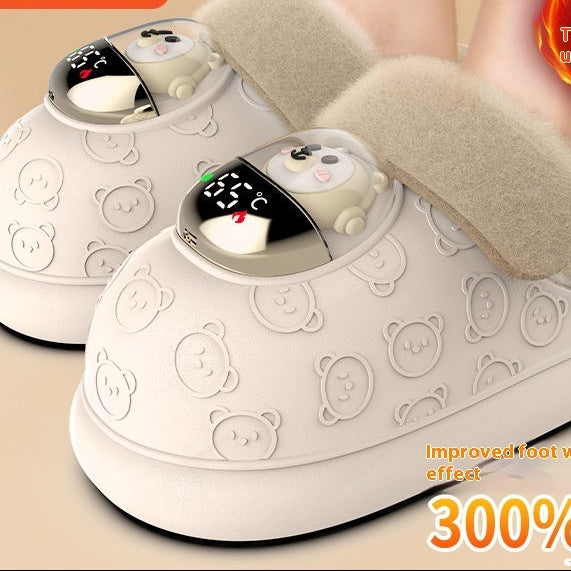 Chaussures chauffantes rechargeables – électrothermiques, mixte, semelle antidérapante, confort hivernal intérieur