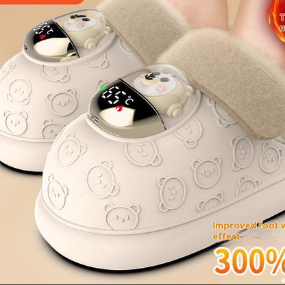 Chaussures chauffantes rechargeables – électrothermiques, mixte, semelle antidérapante, confort hivernal intérieur