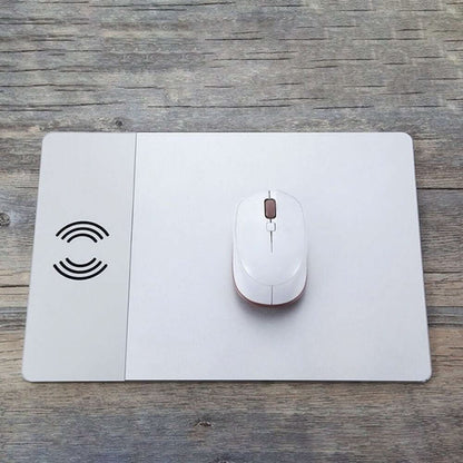 Tapis de souris en aluminium avec chargeur sans fil