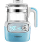 Bouilloire électrique chauffe-lait – 1L, verre bleu, isolation automatique, chauffe rapide