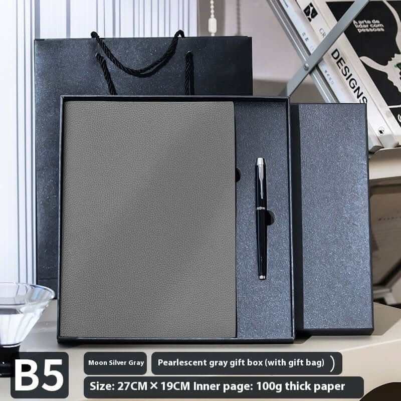 Lychee pattern soft leather cover notebook