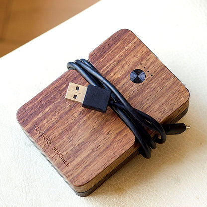 Solid Wood Gift Mobile Phone Tablet Holder 10000mAh Power Bank