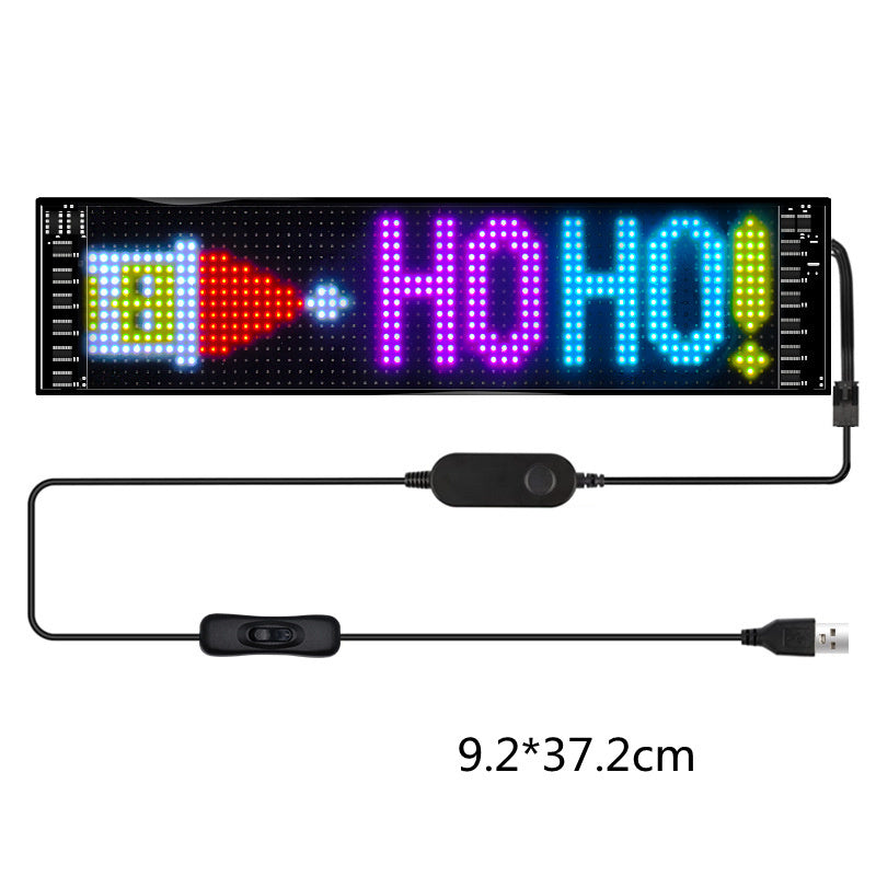 Écran LED programmable pour voiture – affichage publicitaire couleur, ultra-fin, texte et animations personnalisables