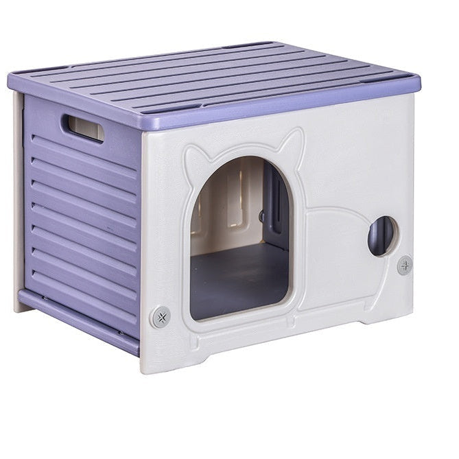 Maison pour chat intérieure – villa fermée quatre saisons, avec griffoir et jouet suspendu