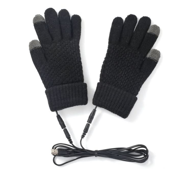 Gants chauffants USB – tricot épaissi thermique, confort hivernal