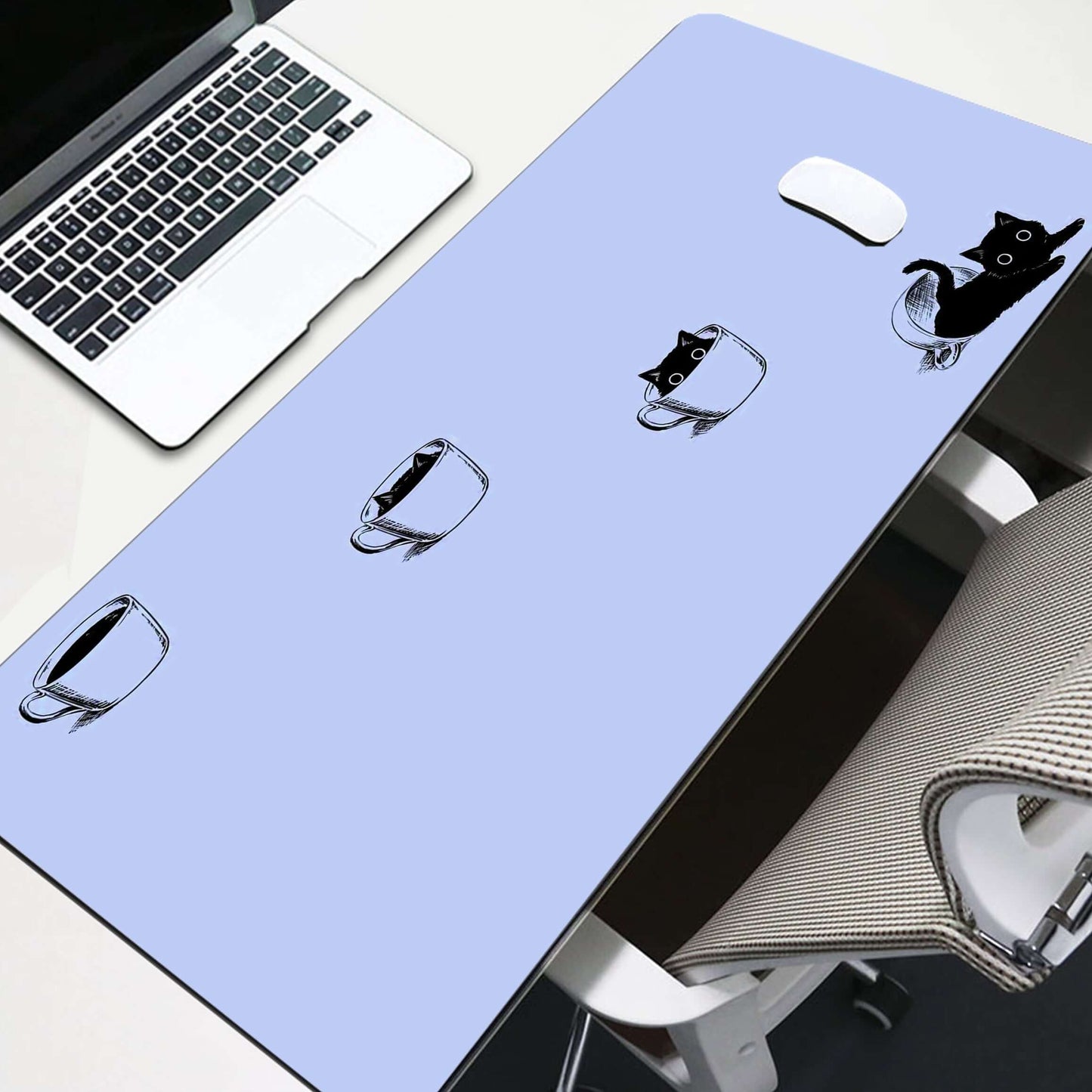 Tapis de Bureau “Chat & Café”