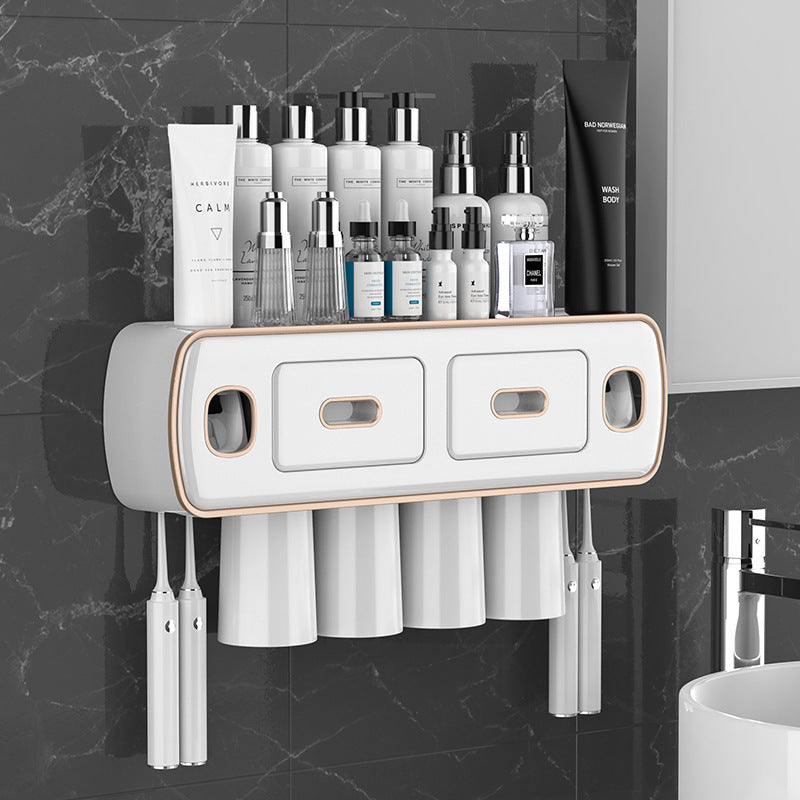 Wall-mounted Punch-free Multi-functional Toothbrush Rack