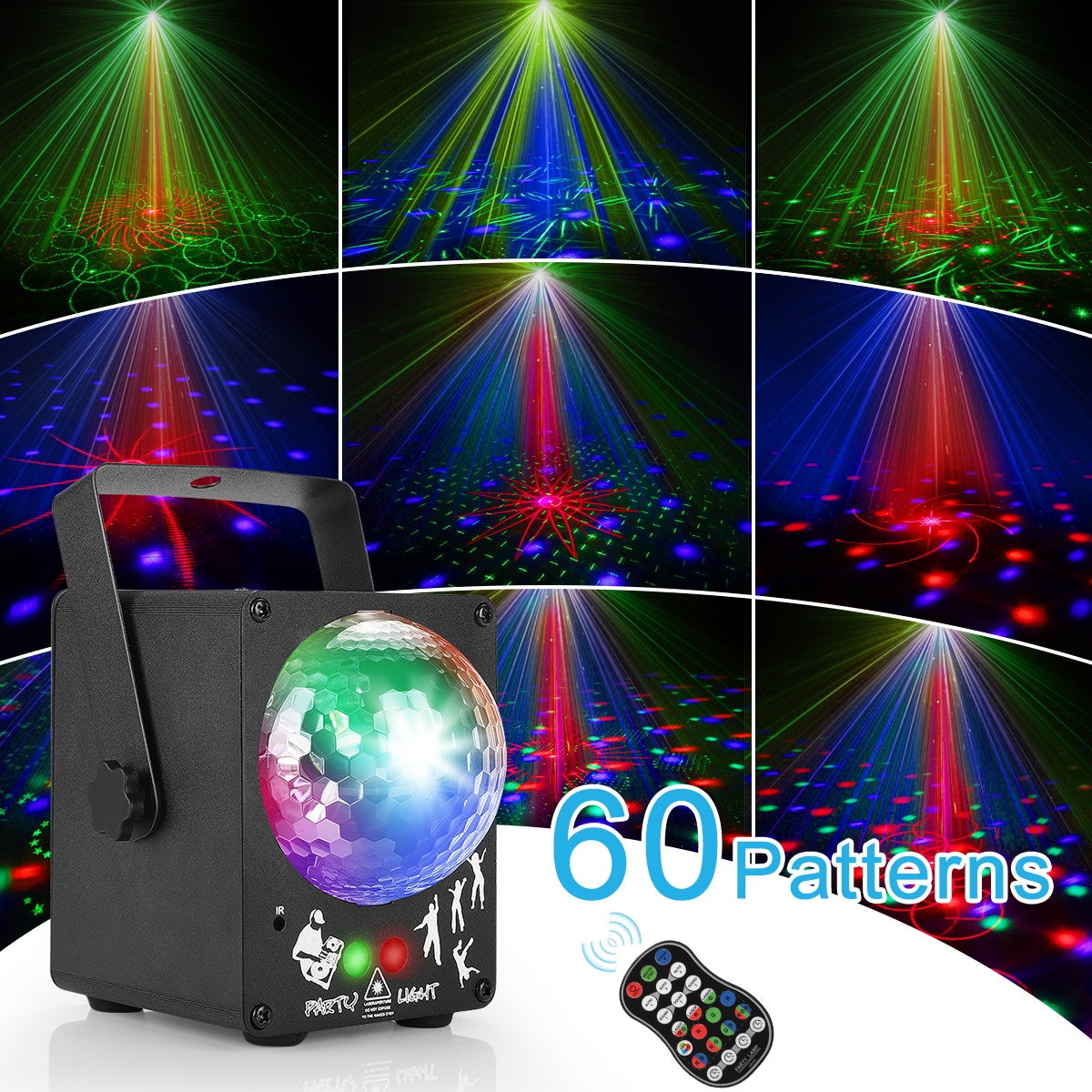 Haut-parleur Bluetooth sans fil Magic Ball – effets laser lumineux et musique immersive