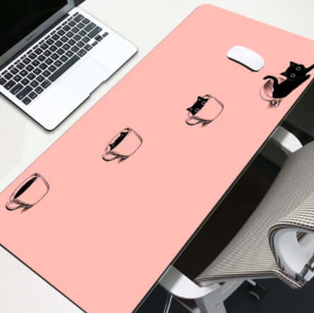Tapis de Bureau “Chat & Café”