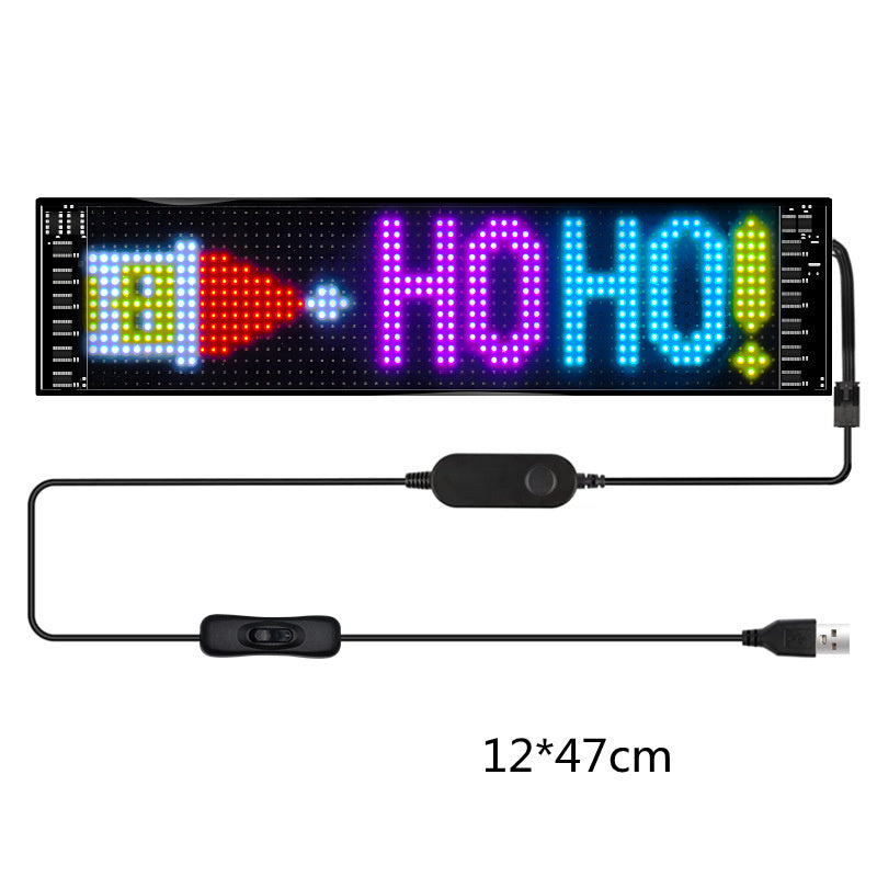 Écran LED programmable pour voiture – affichage publicitaire couleur, ultra-fin, texte et animations personnalisables