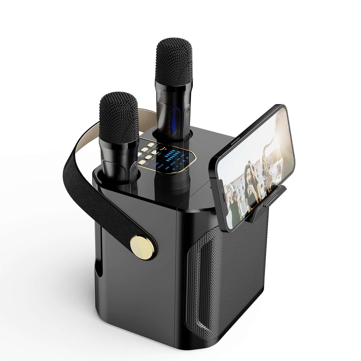 Outdoor Karaoke Bluetooth Speaker, Dual Microphone, All-in-one