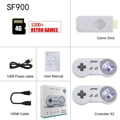 Console rétro TV sans fil – 5200 jeux intégrés, double manette