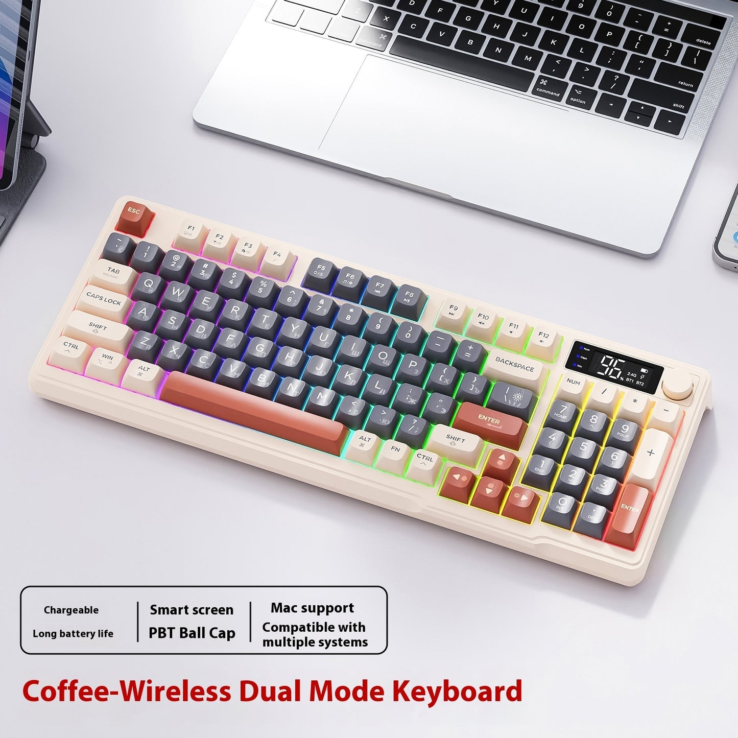 Clavier russe sans fil à double mode