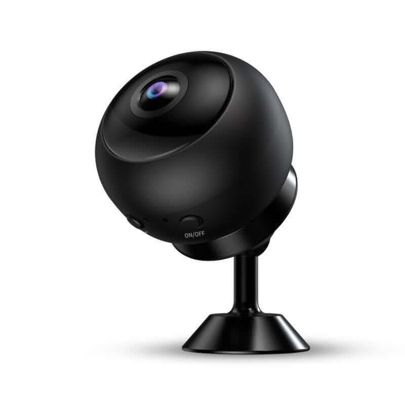 Caméra de surveillance Wi-Fi 1080p, design compact et moderne, idéale pour la sécurité intérieure.