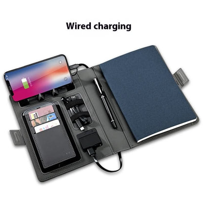 Carnet multifonction avec chargeur sans fil – organiseur A5, recharge mobile