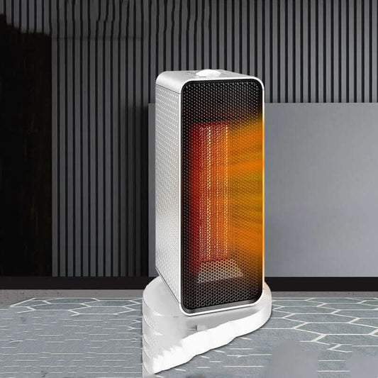 Chauffage vertical oscillant – 1200W, bouton mécanique, lumière intégrée, 3 vitesses