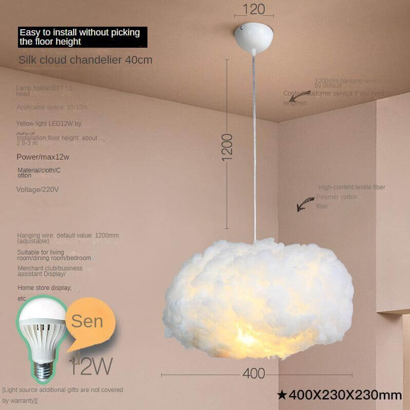 Lustre créatif en forme de nuage