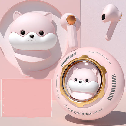 Casque Bluetooth sans fil – design capsule spatiale cartoon, écran digital, autonomie longue durée