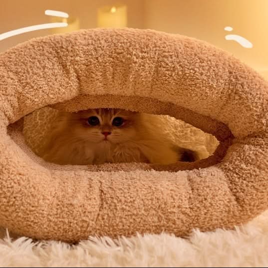 Sac de couchage pour animaux – peluche douce, semi-fermé