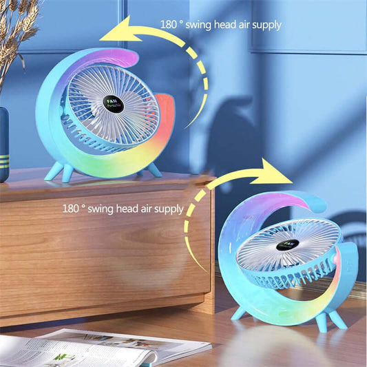Ventilateur de bureau USB avec veilleuse
