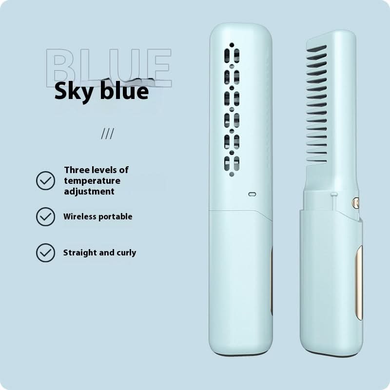 Mini peigne lissant rechargeable – ions négatifs, massage doux, 3 vitesses