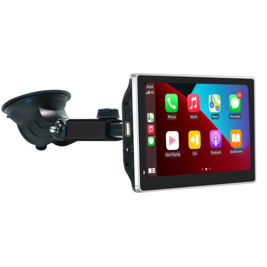 Écran tactile portable 7 pouces pour voiture, compatible CarPlay et Android Auto sans fil, affichage HD, installation sans démontage.
