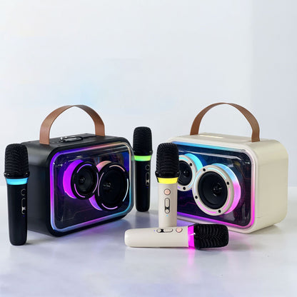 Enceinte Bluetooth RGB portable – stéréo sans fil, karaoké, lumière LED