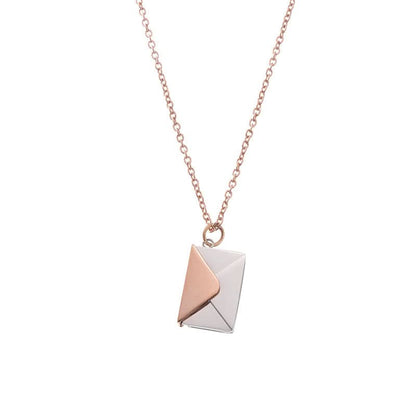 Collier enveloppe lettre d’amour – pendentif ouvrable, chaîne de clavicule minimaliste