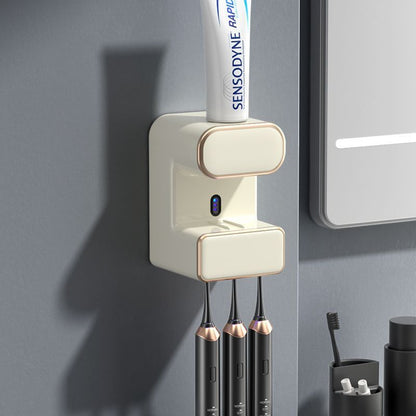 Porte-brosse à dents intelligent – désinfection UV, distributeur automatique de dentifrice, détection infrarouge