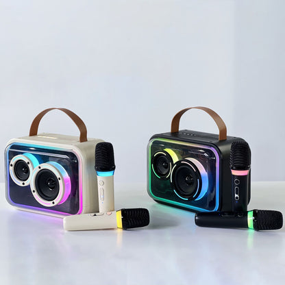 Enceinte Bluetooth RGB portable – stéréo sans fil, karaoké, lumière LED